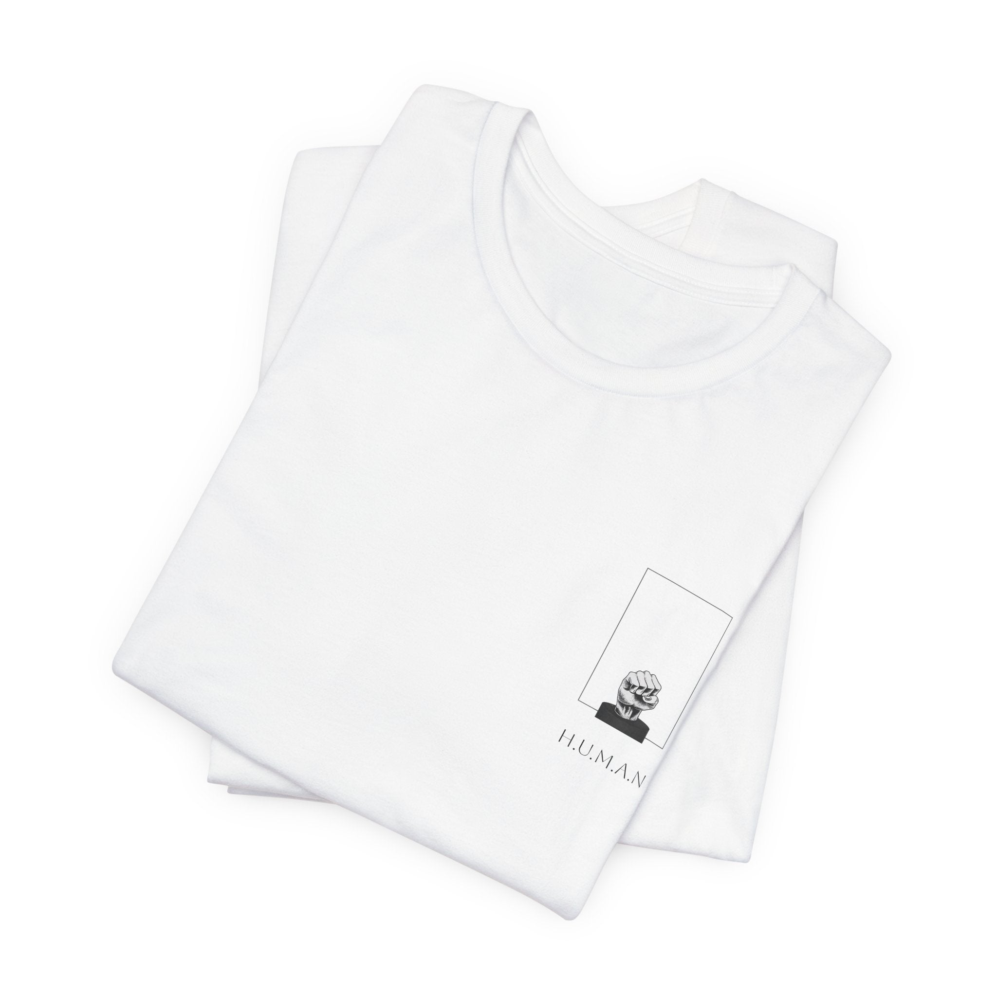 Graphic Tee – Raised Fist Minimalist Pocket & Back Frame Design