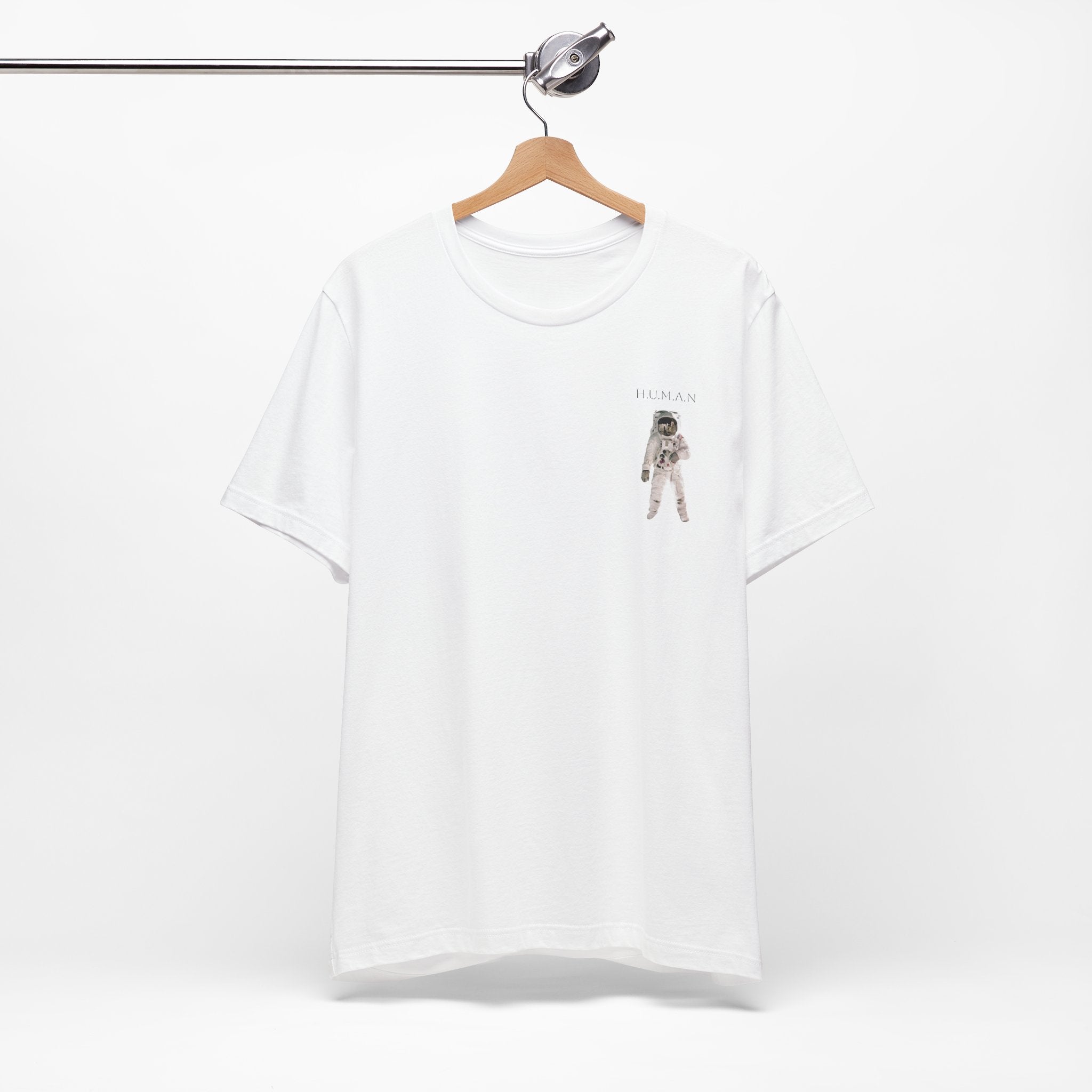 Astronaut Pocket Tee — Minimal Space Explorer Graphic T-Shirt