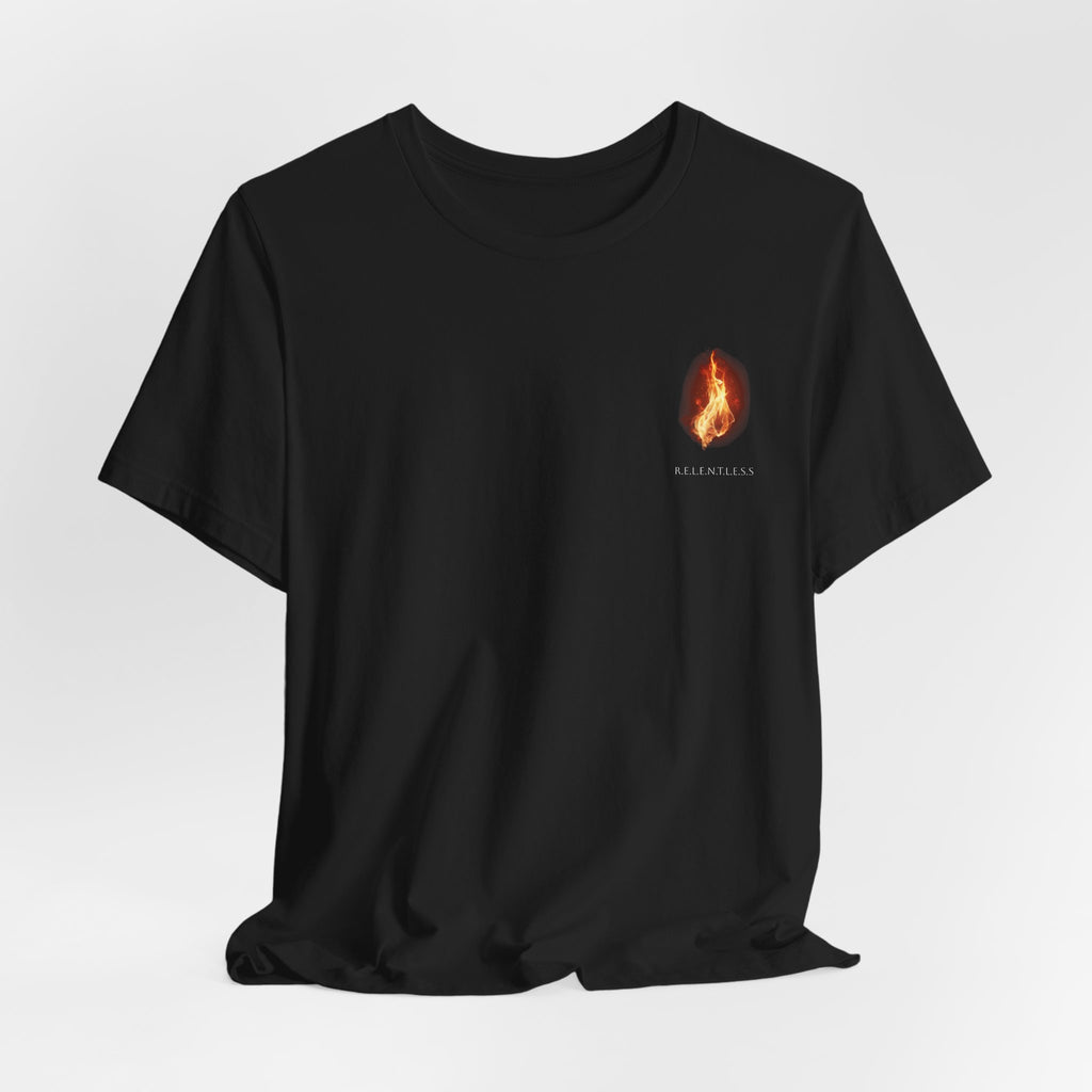 Flame Heart Pocket Tee — Small Fiery Heart Chest Graphic T-Shirt