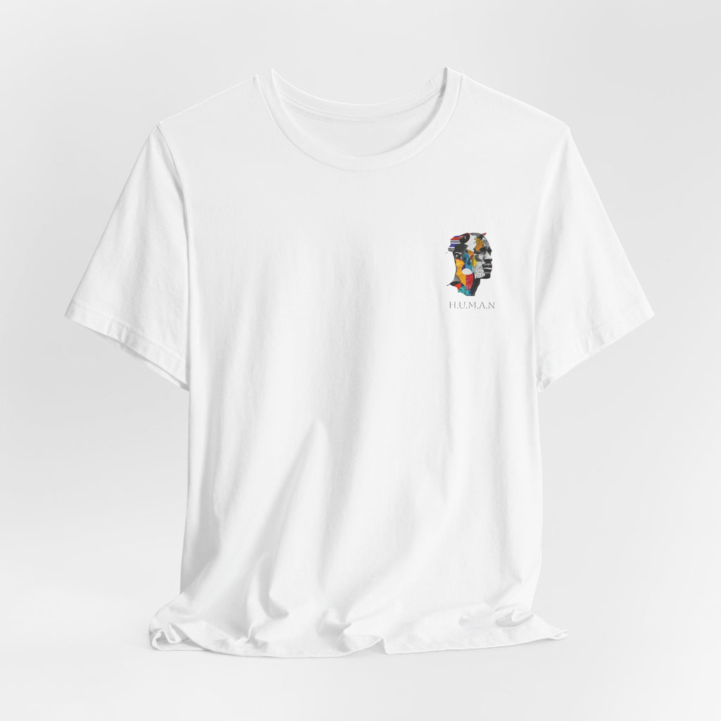 HUMAN Graphic Tee — Colorful Dual-Face Art T-Shirt