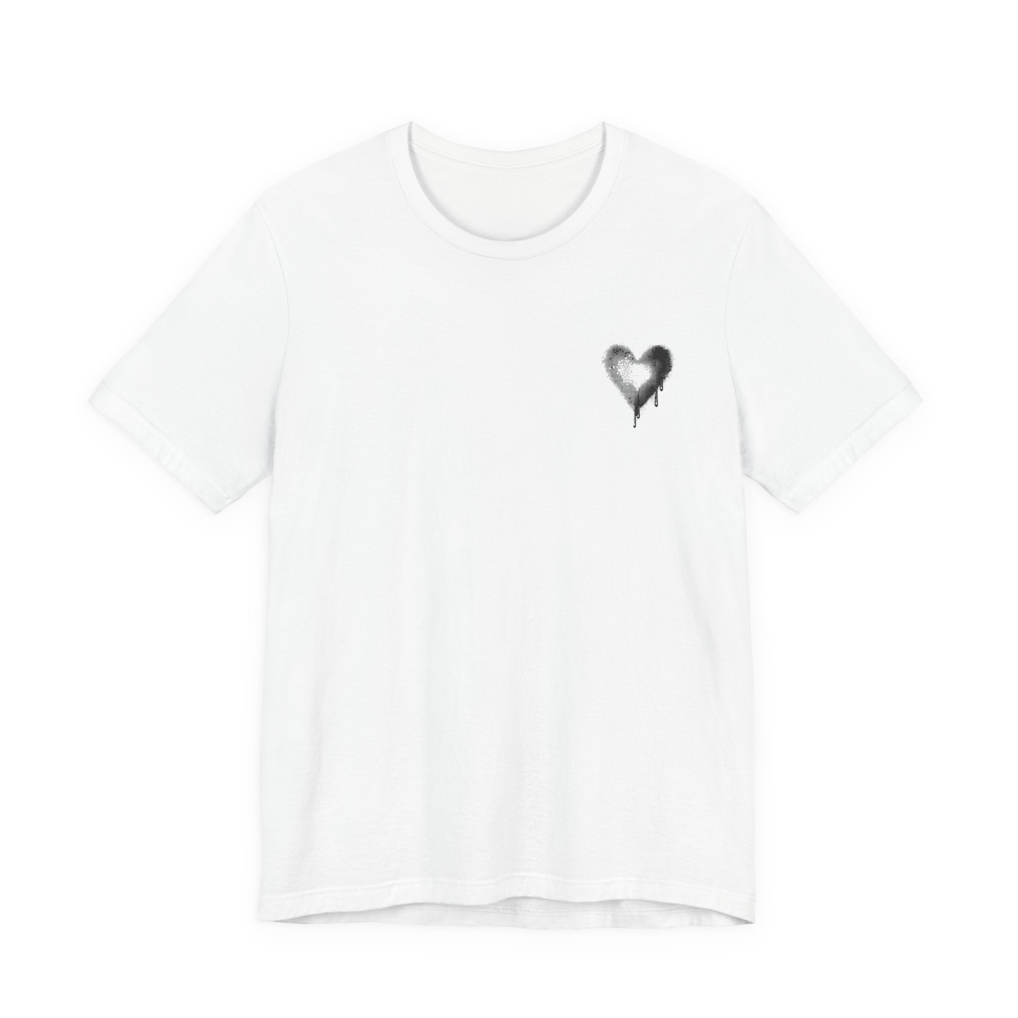 Heart Sketch Chest Tee — Minimal Graphic T‑Shirt