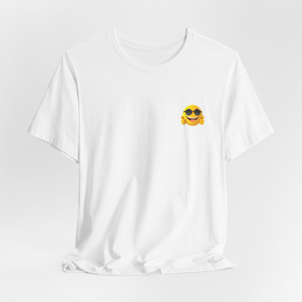Emoji Sunglasses T‑Shirt – Cool Smiling Face Chest Graphic Tee