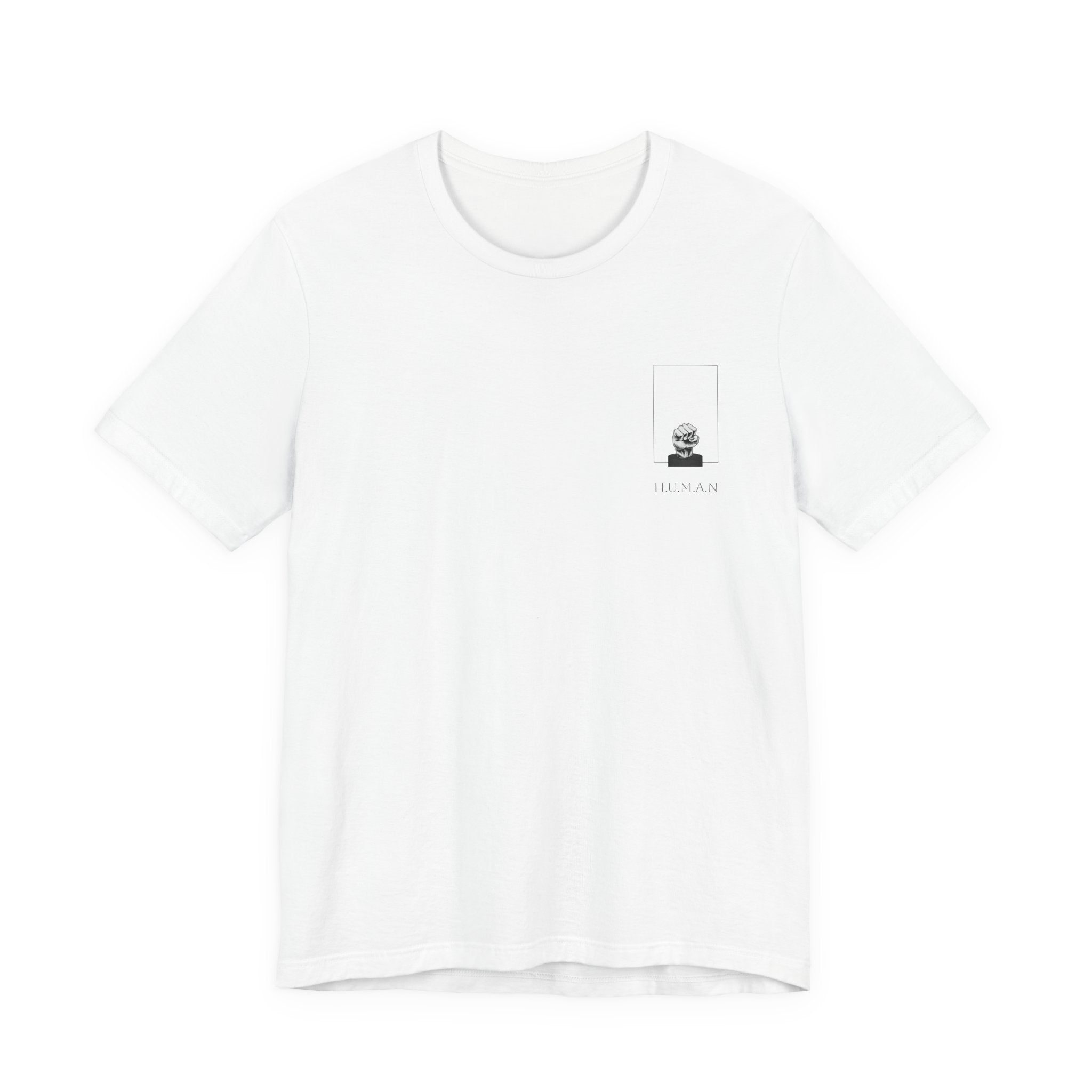 Graphic Tee – Raised Fist Minimalist Pocket & Back Frame Design