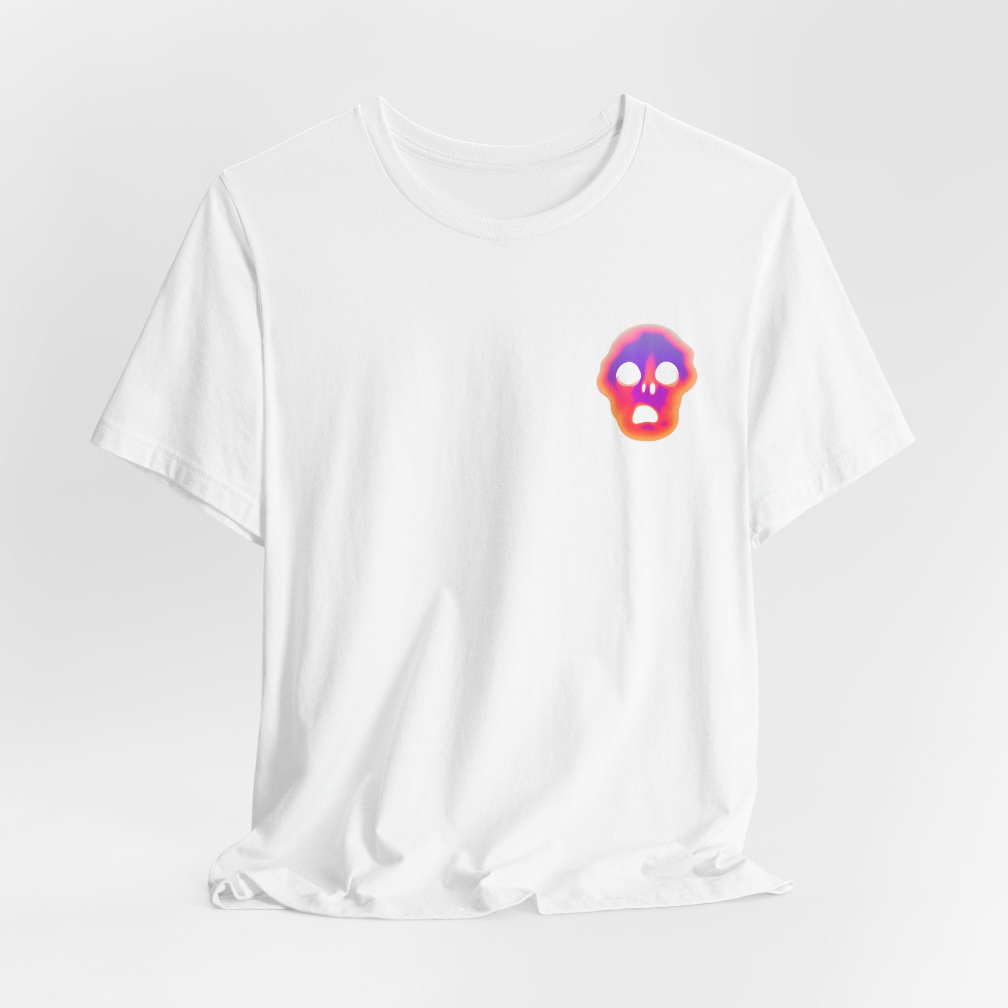 Neon Melted Skull Tee — Gradient Halloween Skull T-Shirt