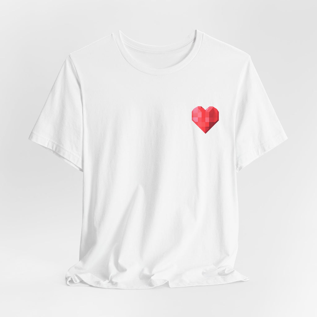 Pixel Heart Tee — Minimal Red Geometric Heart T-Shirt
