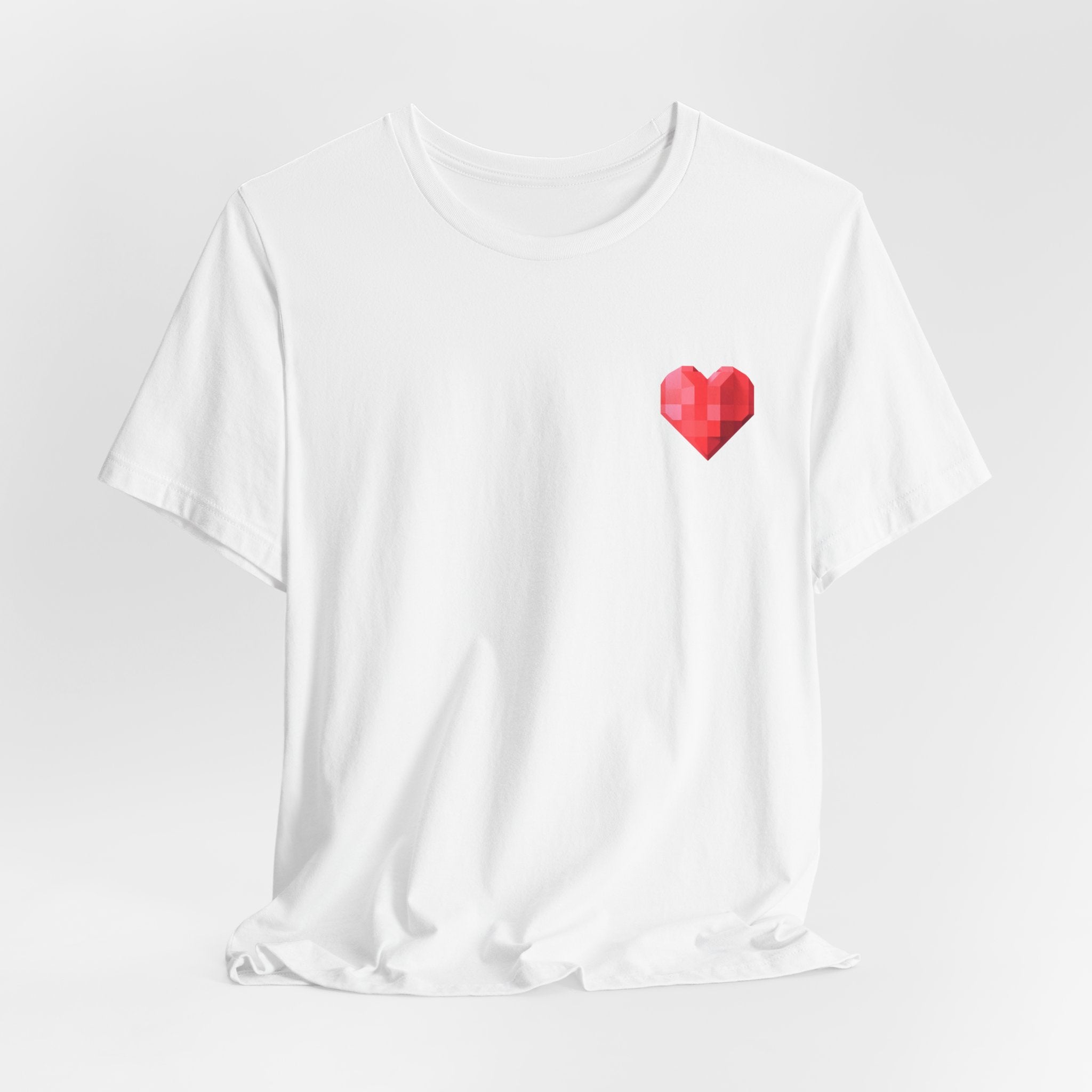 Pixel Heart Tee — Minimal Red Geometric Heart T-Shirt