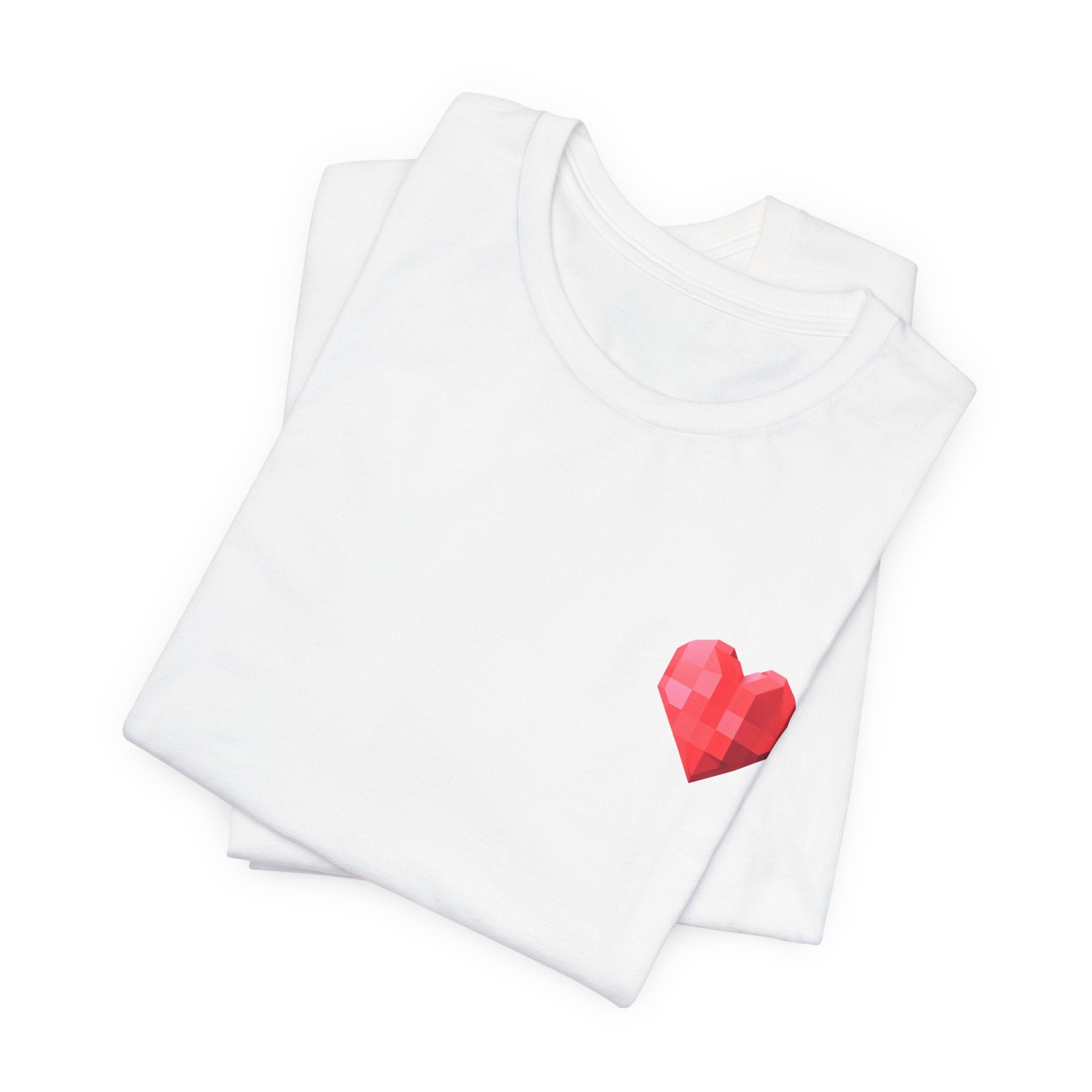 Pixel Heart Tee — Minimal Red Geometric Heart T-Shirt