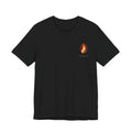 Flame Heart Pocket Tee — Small Fiery Heart Chest Graphic T-Shirt