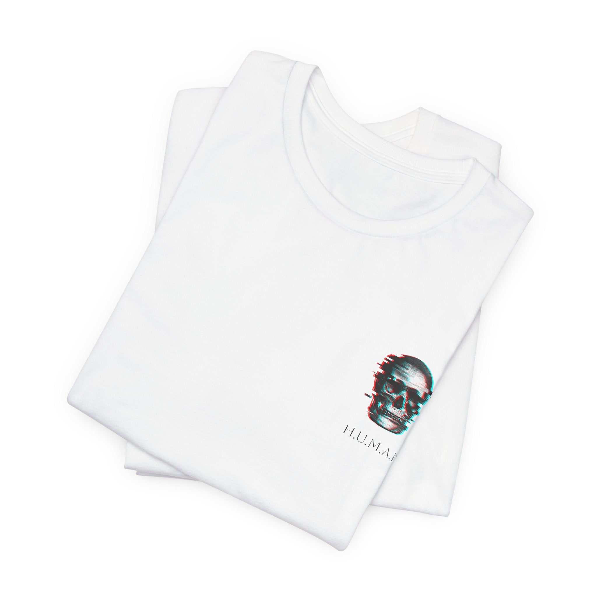 Skull Glitch Tee — Minimal 3D Skull Graphic T-Shirt