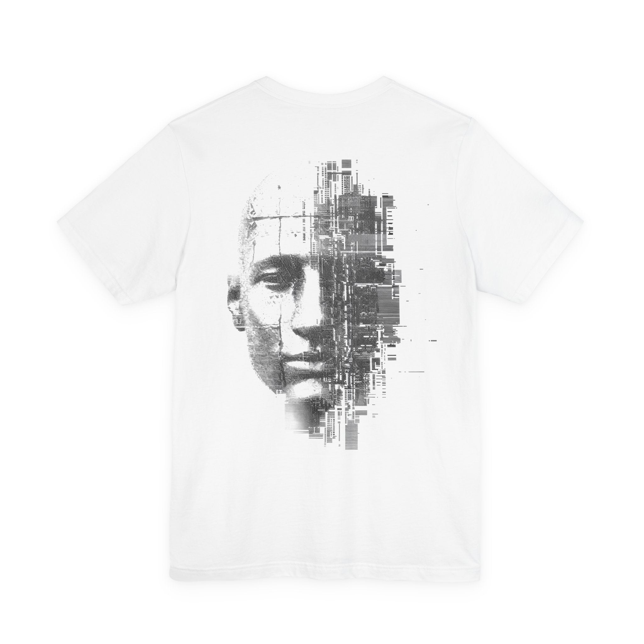 Abstract Cyberface T-Shirt — Futuristic Geometric Face Graphic Tee