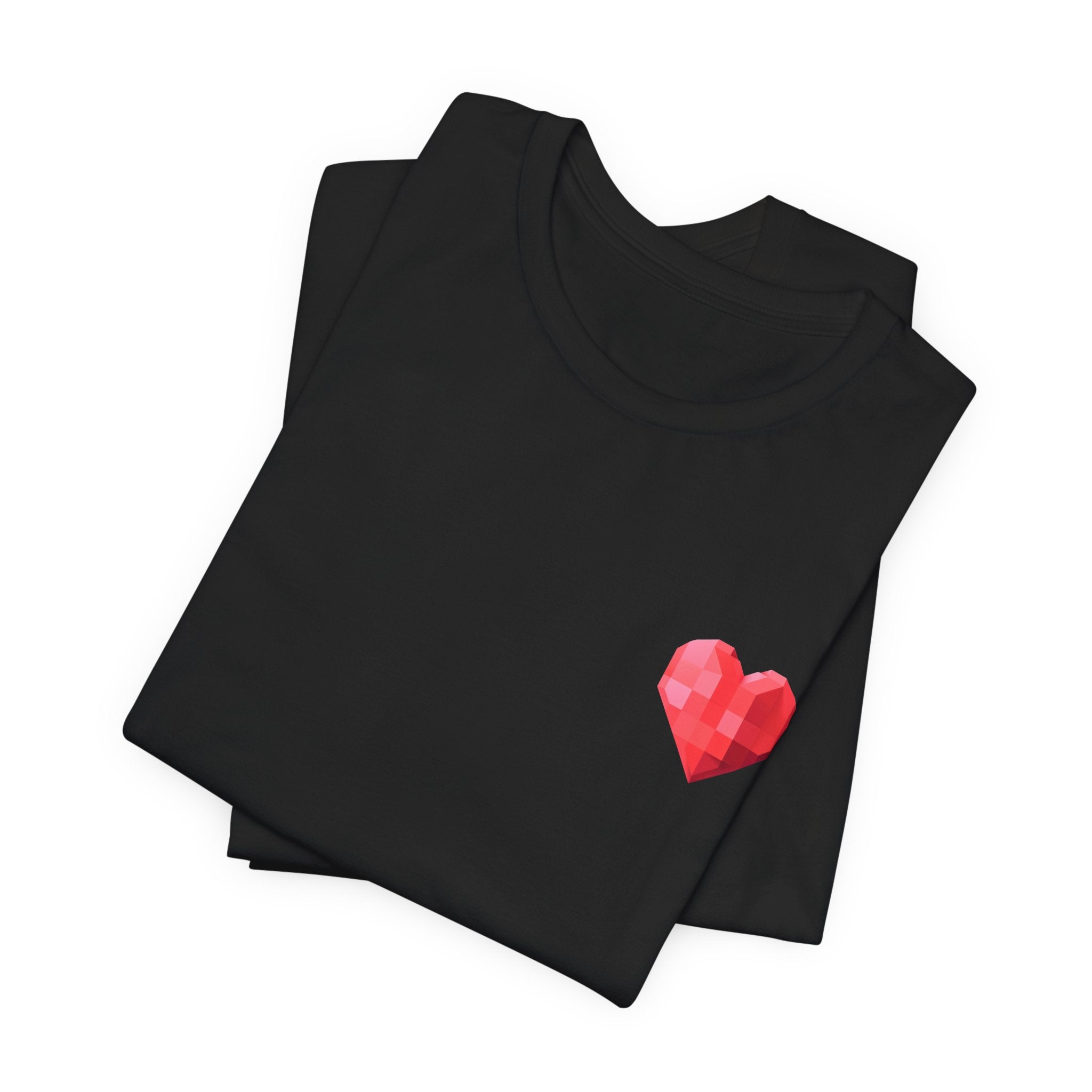 Pixel Heart Tee — Minimal Red Geometric Heart T-Shirt