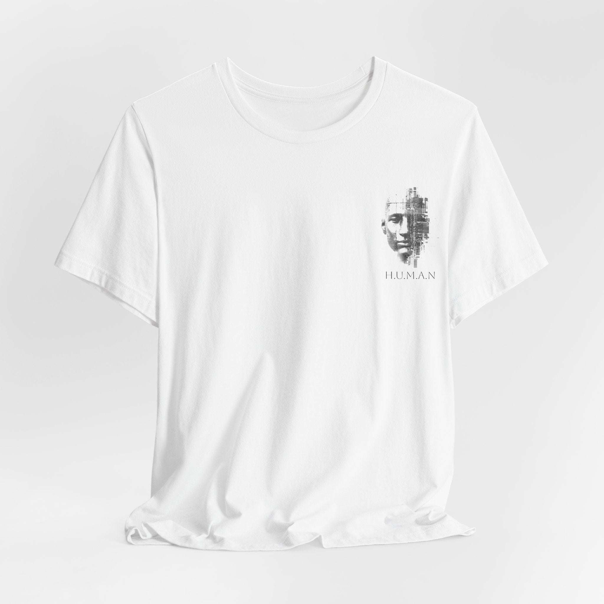 Abstract Cyberface T-Shirt — Futuristic Geometric Face Graphic Tee