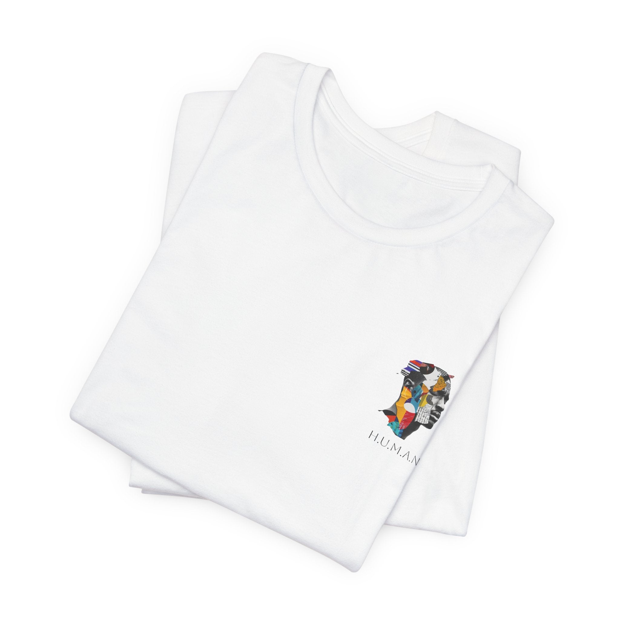 HUMAN Graphic Tee — Colorful Dual-Face Art T-Shirt