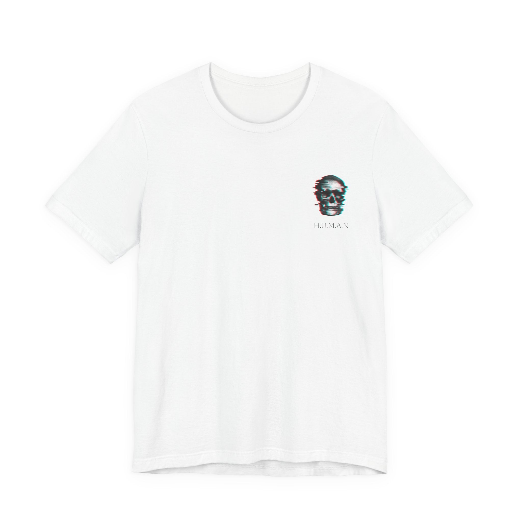 Skull Glitch Tee — Minimal 3D Skull Graphic T-Shirt