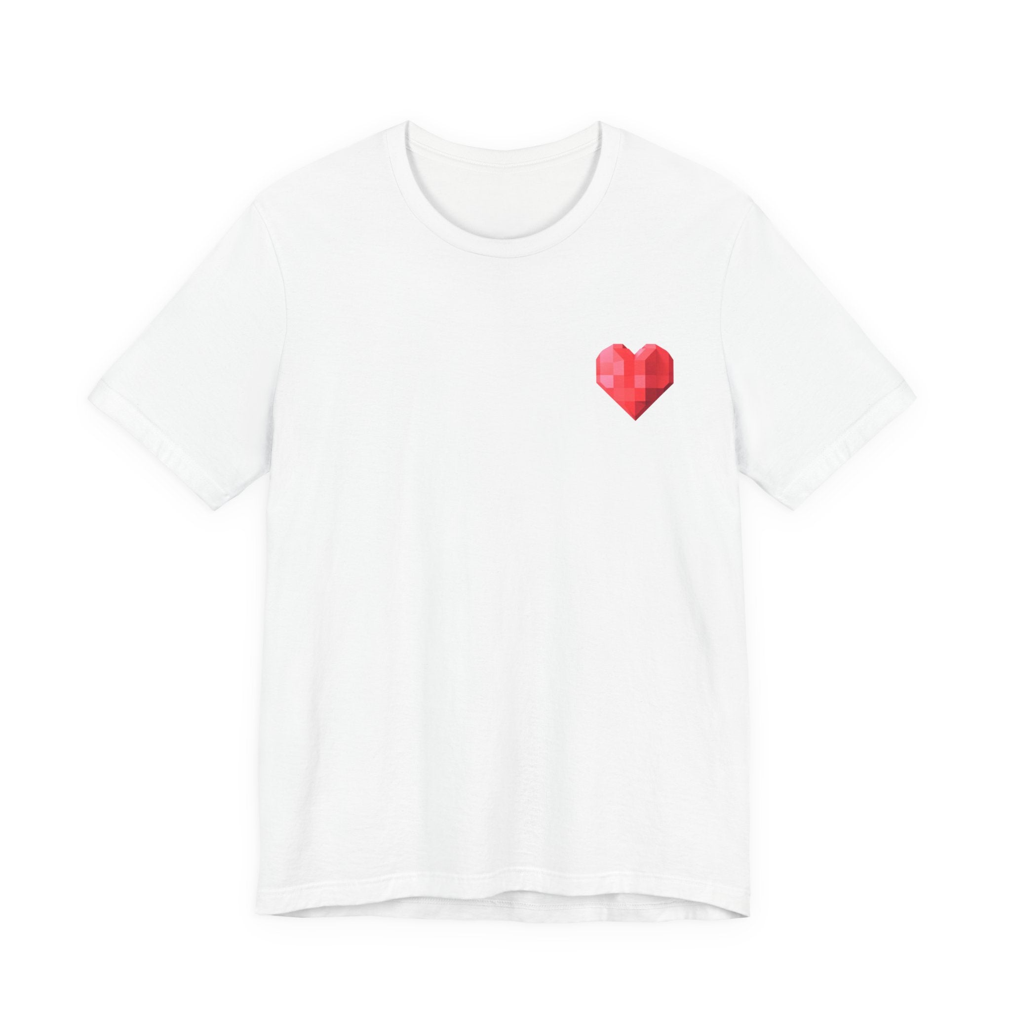 Pixel Heart Tee — Minimal Red Geometric Heart T-Shirt