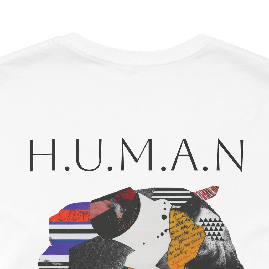 HUMAN Graphic Tee — Colorful Dual-Face Art T-Shirt