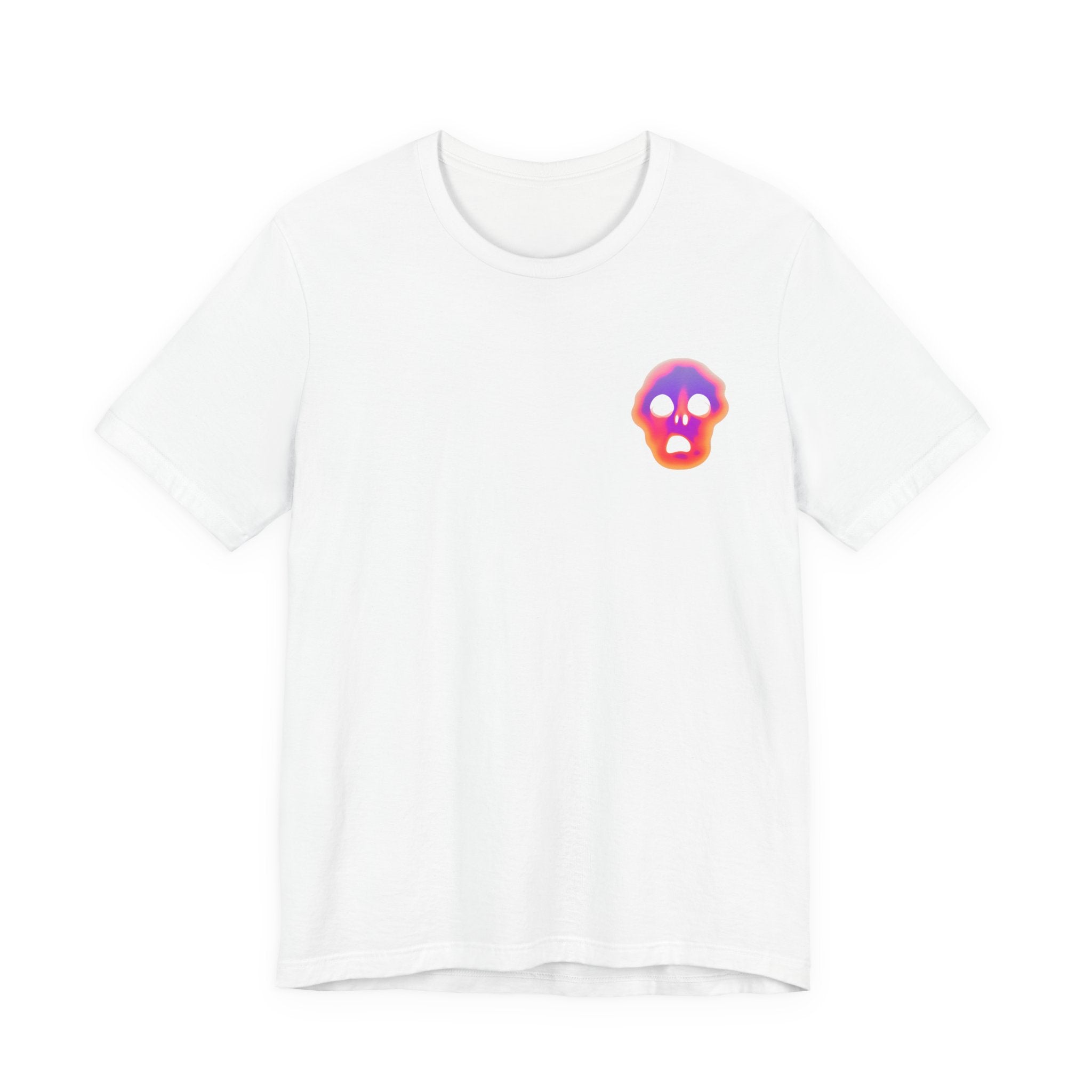 Neon Melted Skull Tee — Gradient Halloween Skull T-Shirt